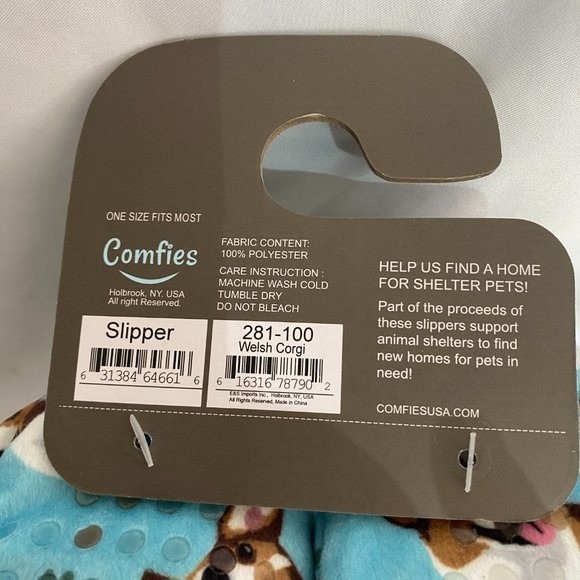 Comfies "It's Like Walking on Clouds" One Size Fits Most Slipper with Welsh Corg - Picture 6 of 8